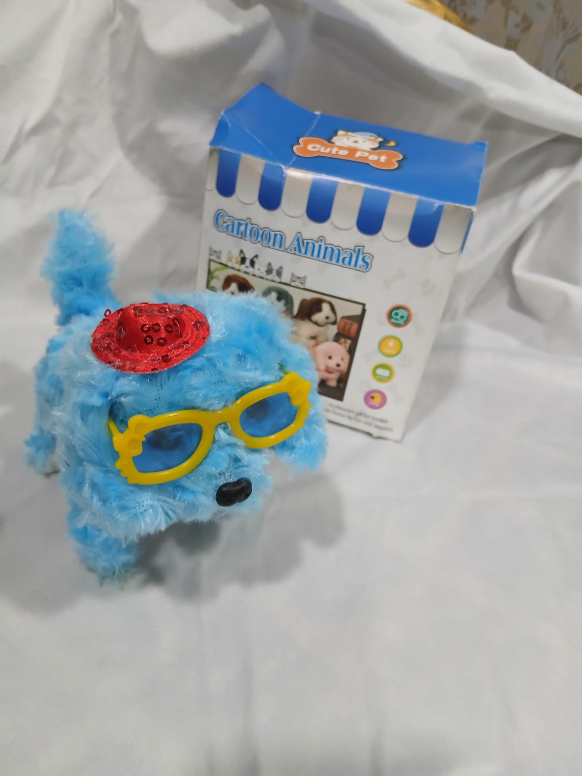 Walking Cute Plush Dog Toy with Hat & Glasses - Musical Dancing Puppy for Kids