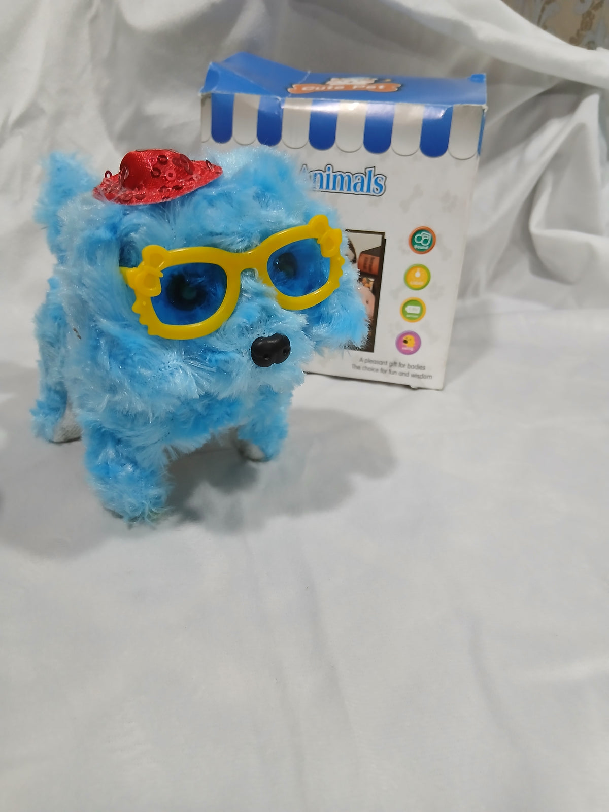 Walking Cute Plush Dog Toy with Hat & Glasses - Musical Dancing Puppy for Kids