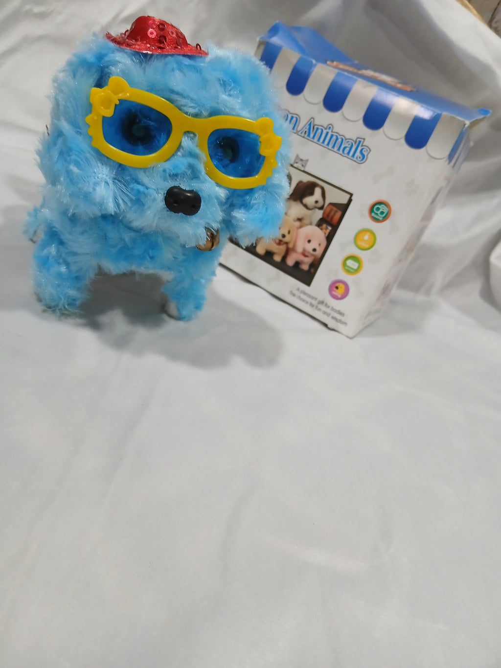 Walking Cute Plush Dog Toy with Hat & Glasses - Musical Dancing Puppy for Kids