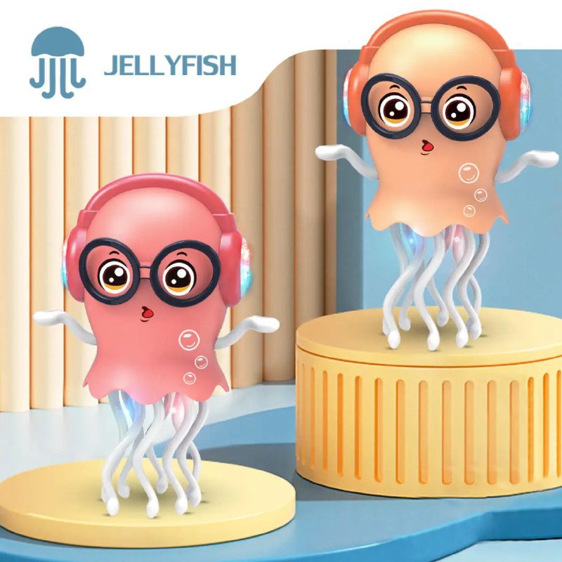 Dancing Jellyfish Toy with Music & LED Lights - Cute Headphone Jellyfish for Kids